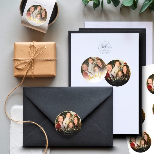 Elegantes klassisches, modernes Foto in Weiß und G Runder Aufkleber