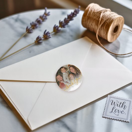 Elegantes klassisches, modernes Foto in Weiß und G Runder Aufkleber