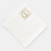 Elegantes klassisches modernes Wedding Monogram Serviette (Ecke)