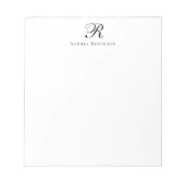 Elegantes klassisches Monogramm Berufliches Geschä Notizblock (Vorderseite)