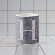 Elegantes, klassisches Monogramm H in lila mit Phr