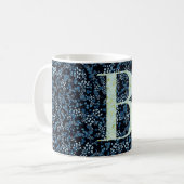 Elegantes, klassisches Monogramm mit Blumenmuster  Kaffeetasse (Vorderseite Links)