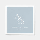 Elegantes, klassisches, Monogramm, Pulverblaues Ho Serviette (Vorderseite)