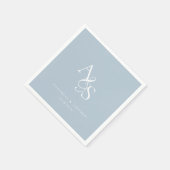 Elegantes, klassisches, Monogramm, Pulverblaues Ho Serviette (Ecke)