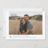 Elegantes, klassisches, Monogramm, Weiß, 1. Foto H Save The Date (Vorderseite)