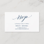 Elegantes klassisches, Navy Blue Script, Party UAW Begleitkarte (Vorderseite)