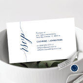 Elegantes klassisches, Navy Blue Script, Party UAW Begleitkarte
