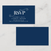 Elegantes klassisches, Navy Blue Script, UAWG Resp Begleitkarte (Vorne/Hinten)