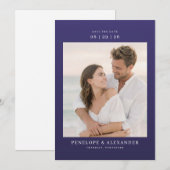 Elegantes klassisches Navy-Foto Save The Date (Vorne/Hinten)