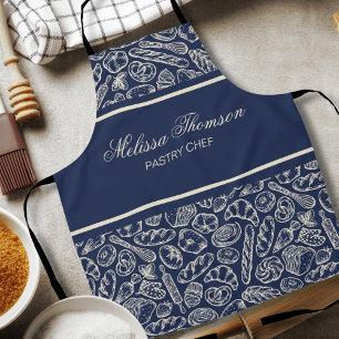 Elegantes klassisches Navyblau-Tortenbäckerei-Koch Schürze