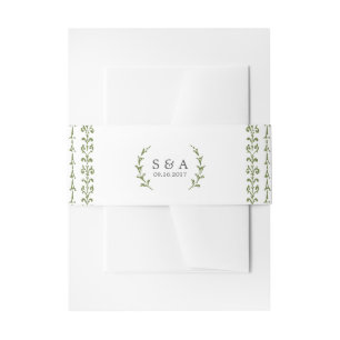 Elegantes klassisches Oldtimer-Hochzeitsmonogramm Einladungsbanderole