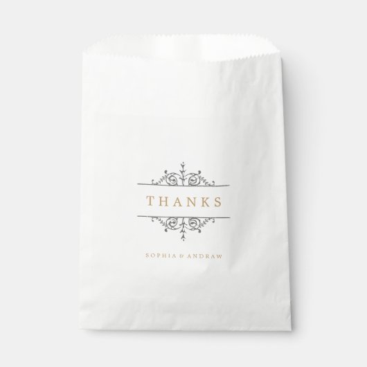 Elegantes klassisches Oldtimer Hochzeitsmonogramm Geschenktütchen (Vorderseite)