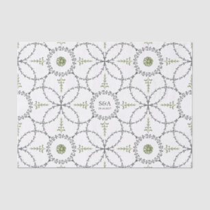 Elegantes klassisches Oldtimer-Hochzeitsmonogramm Seidenpapier