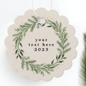 Elegantes klassisches Pine Wreath Weihnachtsgesche Geschenkanhänger