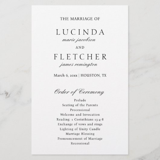 Elegantes klassisches Programm für feierliche Hoch Flyer (Vorne)