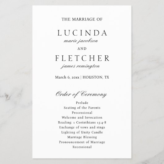 Elegantes klassisches Programm für feierliche Hoch Flyer (Vorne)