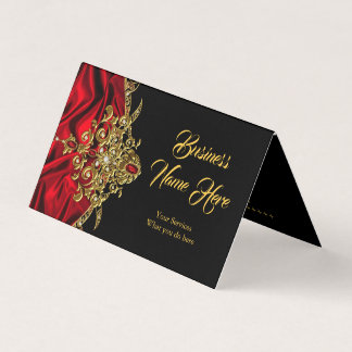 Elegantes, klassisches Rotes Seidenschwarzes Gold- Visitenkarten