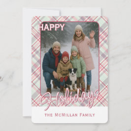 Elegantes klassisches rustikales Kariertes Muster Feiertagskarte