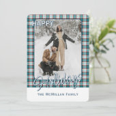 Elegantes klassisches rustikales Kariertes Muster Feiertagskarte (Stehend Vorderseite)