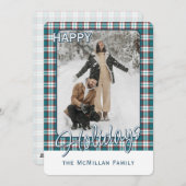 Elegantes klassisches rustikales Kariertes Muster Feiertagskarte (Vorne/Hinten)