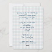 Elegantes klassisches rustikales Kariertes Muster Feiertagskarte (Rückseite)