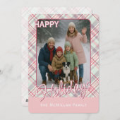 Elegantes klassisches rustikales Kariertes Muster Feiertagskarte (Vorne/Hinten)