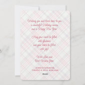 Elegantes klassisches rustikales Kariertes Muster Feiertagskarte (Rückseite)