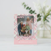 Elegantes klassisches rustikales Kariertes Muster Feiertagspostkarte (Stehend Vorderseite)