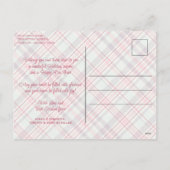 Elegantes klassisches rustikales Kariertes Muster Feiertagspostkarte (Rückseite)