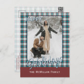 Elegantes klassisches rustikales Kariertes Muster Feiertagspostkarte (Vorne/Hinten)