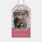 Elegantes klassisches rustikales Kariertes Muster Geschenkanhänger (Vorderseite)