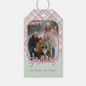 Elegantes klassisches rustikales Kariertes Muster Geschenkanhänger (Vorderseite)