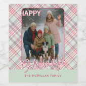 Elegantes klassisches rustikales Kariertes Muster Weinetikett (Einzelnes Label)