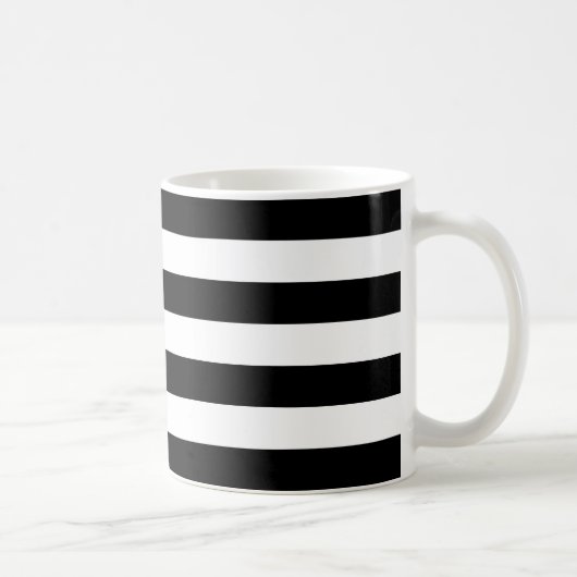 Elegantes klassisches Schwarz-Weiß-Muster Kaffeetasse (Rechts)