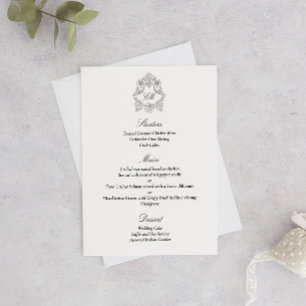 Elegantes klassisches Schwarz-Weiß-Script Menükarte