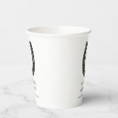 Elegantes Klassisches Schwarz-weißes Pferderennen Pappbecher (Links)