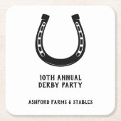 Elegantes Klassisches Schwarz-weißes Pferderennen  Rechteckiger Pappuntersetzer (Vorderseite)