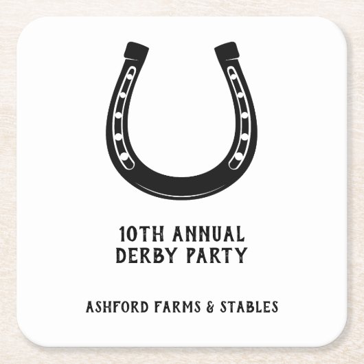Elegantes Klassisches Schwarz-weißes Pferderennen  Rechteckiger Pappuntersetzer (Vorderseite)