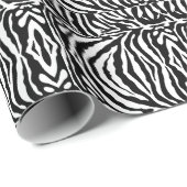 Elegantes klassisches Schwarz-weißes Zebramuster Geschenkpapier (Rolleneckpunkt)