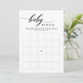 Elegantes klassisches Script Baby Shower Bingo Gam Einladung (Stehend Vorderseite)