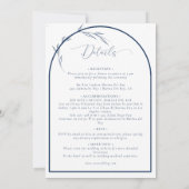 Elegantes klassisches Script Blue | Feierliche Hoc Einladung (Rückseite)