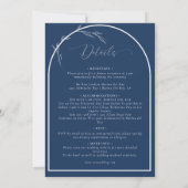Elegantes klassisches Script Blue | Feierliche Hoc Einladung (Rückseite)