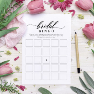 Elegantes klassisches Script-Brautparty Bingo Game Einladung
