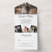 Elegantes klassisches Script Calligraphy Foto Wedd All In One Einladung (Innen Boden)