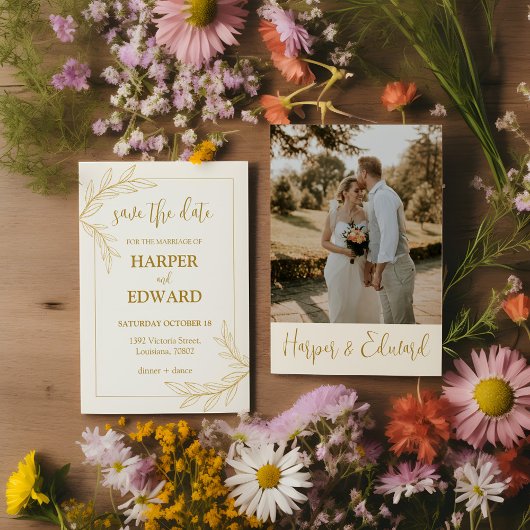 Elegantes klassisches Script-Foto Hochzeit Einladung