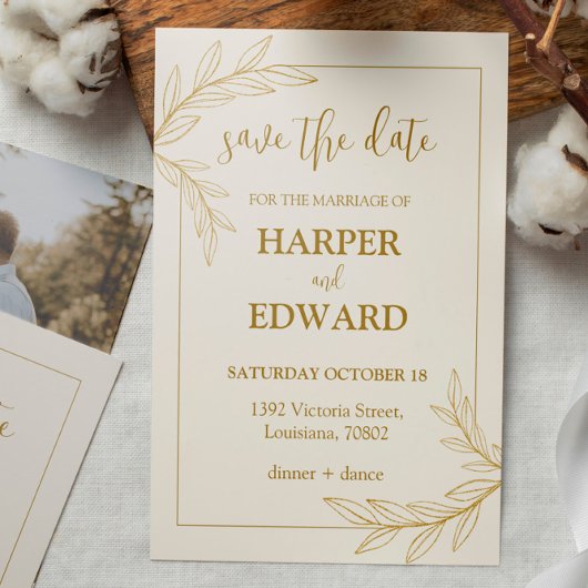 Elegantes klassisches Script-Foto Hochzeit Einladung