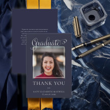 Elegantes, klassisches Script Graduate Foto Blue