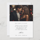 Elegantes, klassisches Script Wedding 2 Foto Dankeskarte (Rückseite)