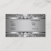 Elegantes, klassisches Silber-Embossed Diamond Ima Visitenkarte (Rückseite)