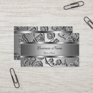 Elegantes, klassisches Silber Embossed Look Image Visitenkarte